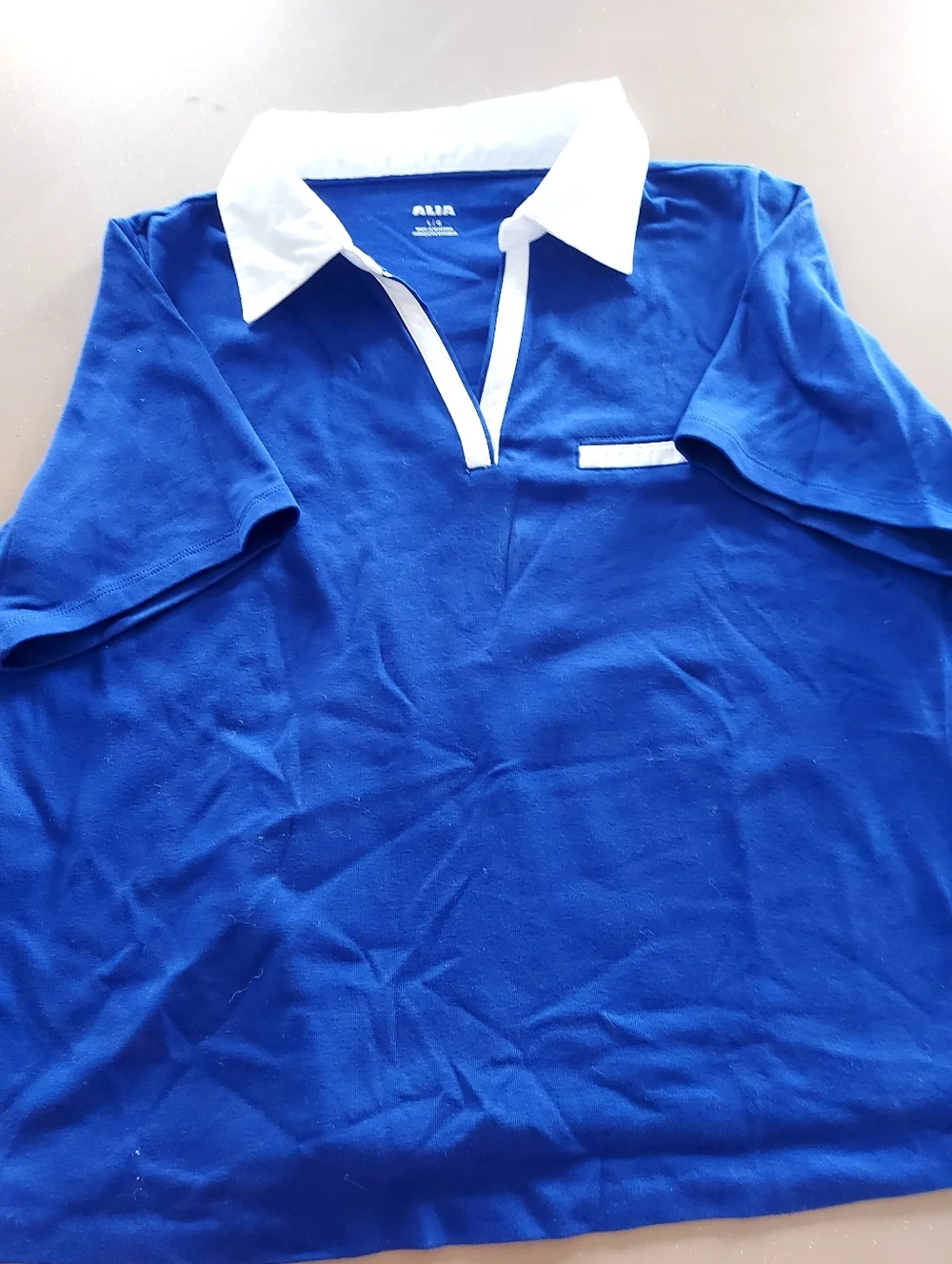 Alia Royal Blue Polo with White Collar - Picture 3 of 3